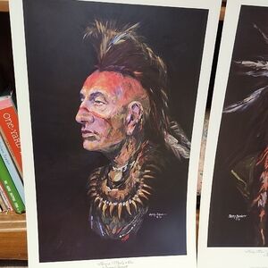 Native American Portrait Art Print Huron Study #1 Barnett